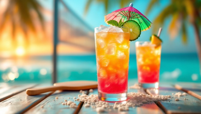 Evening mixer drinks at the Pool